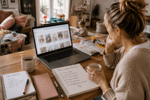 Online Business für Mamas aufbauen Wie starte ich ein Online Business? Online Business ohne Vorkenntnisse Zweites Standbein als Mama Nebenberuflich ein Online Business starten Geld online verdienen als Mama Online Business von zuhause starten Passendes Online Business finden Online Business Ideen für Anfänger Wie funktioniert ein Online Business? Online Business neben Familie Online Business ohne Startkapital Digitales Business für Einsteiger Von zuhause arbeiten als Mama Flexible Arbeit für Mütter