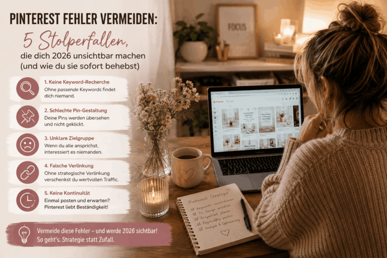 Pinterest Fehler vermeiden: 5 Stolperfallen, die dich 2026 unsichtbar machen